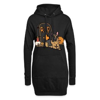 Berger allemand Halloween Costume Chien - Sweat-shirt à capuche long Femme - noir - Devant