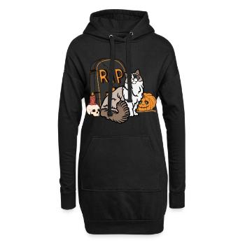 Süße Ragdoll Halloween Katze - Hoodie-Kleid - Schwarz - Vorne