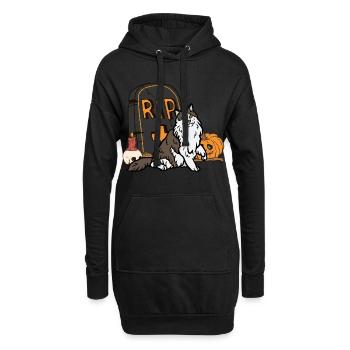 Süße Norwegische Waldkatze Halloween Katze - Hoodie-Kleid - Schwarz - Vorne