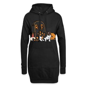 Süße Munchkin Halloween Katze für Halloween - Hoodie-Kleid - Schwarz - Vorne