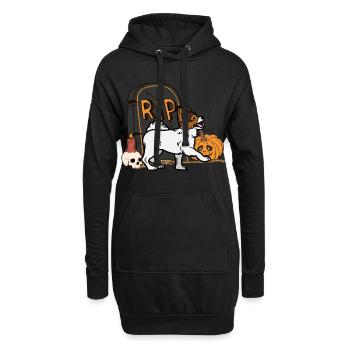 Süßer Papillon Halloween Kostüm Hund - Hoodie-Kleid - Schwarz - Vorne