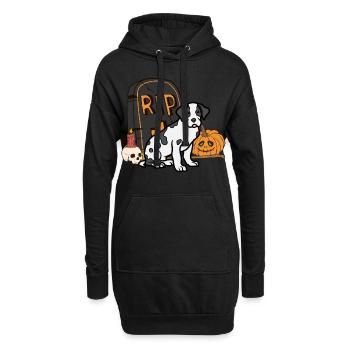Mignon Grand Danois Halloween Costume Chien - Sweat-shirt à capuche long Femme - noir - Devant