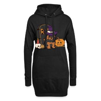 mignon Yorkshire Terrier chien d’Halloween - Sweat-shirt à capuche long Femme - noir - Devant