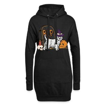 West Highland White Terrier Halloween Kawaii - Sweat-shirt à capuche long Femme - noir - Devant