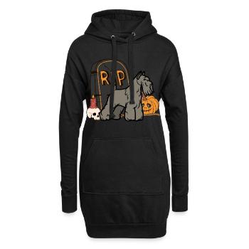 Süßer Schnauzer Halloween Kostüm Hund - Hoodie-Kleid - Schwarz - Vorne