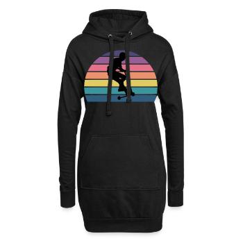 Stunt Scooter Freestyle Scootering Vintage Retro - Hoodie-Kleid - Schwarz - Vorne