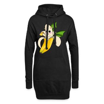 Chauve-souris banane - Sweat-shirt à capuche long Femme - noir - Devant