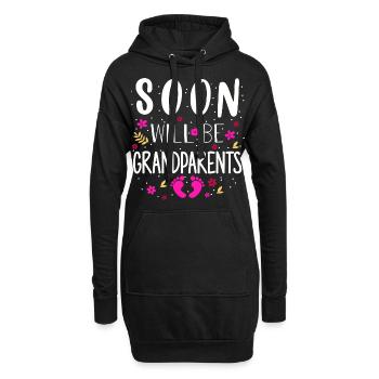Bald werden wir Oma und Opa, Wir werden Großeltern - Hoodie-Kleid - Schwarz - Vorne