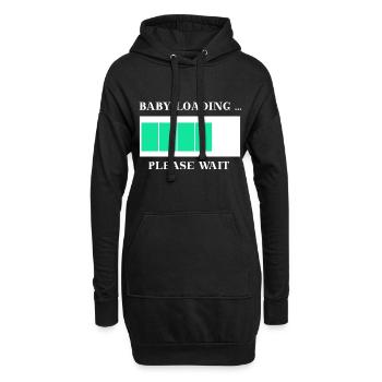 Baby loading please wait Geschenkidee schwanger - Hoodie-Kleid - Schwarz - Vorne