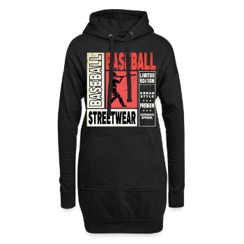 Baseball Baseballspieler USA Sport Vintage Retro - Hoodie-Kleid - Schwarz - Vorne