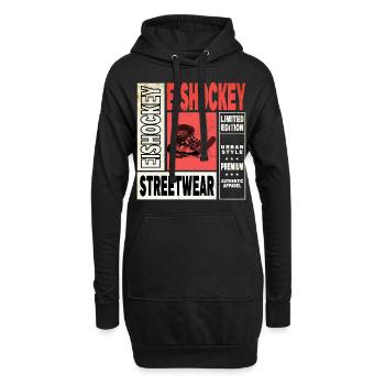 Eishockey Helm Schläger Schlittschuh Vintage Retro - Hoodie-Kleid - Schwarz - Vorne