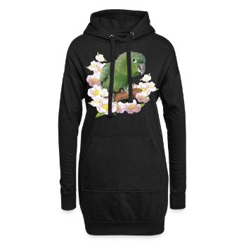 Der Farinöse Papagei - Hoodie-Kleid - Schwarz - Vorne