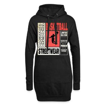 Basketball Basketballspieler Dunking Sport Spieler - Hoodie-Kleid - Schwarz - Vorne