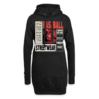 Baseball Baseballspieler USA Sport Vintage Retro - Hoodie-Kleid - Schwarz - Vorne