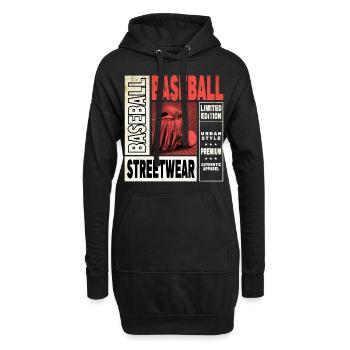 Baseball Baseballspieler USA Sport Vintage Retro - Hoodie-Kleid - Schwarz - Vorne
