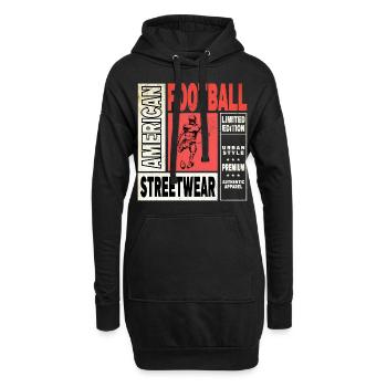 American Football Spieler Vintage Retro USA Sport - Hoodie-Kleid - Schwarz - Vorne
