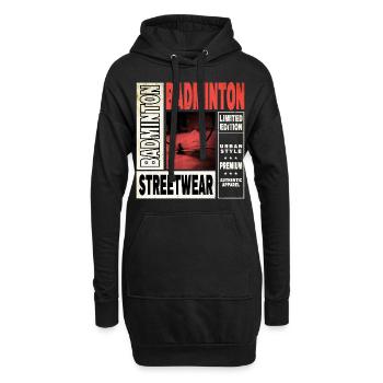Badminton Federball Sport Spieler Vintage Retro - Hoodie-Kleid - Schwarz - Vorne