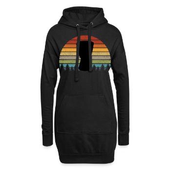 Djembé Player Drummer Music Drum Vintage Retro - Sweat-shirt à capuche long Femme - noir - Devant
