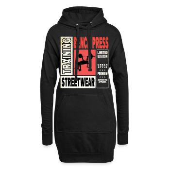 Bankdrücken Gewichtheben Kraftsport Fitness Stark - Hoodie-Kleid - Schwarz - Vorne