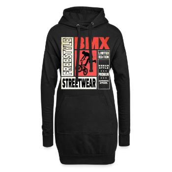 BMX Fahrrad Biker Stunt Trick Freestyle Vintage - Hoodie-Kleid - Schwarz - Vorne