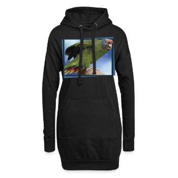 Le perroquet à queue rousse - Sweat-shirt à capuche long Femme - noir - Devant