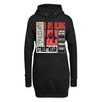 Bodybuilding Bodybuilder Gewichtheben Kraftsport - Hoodie-Kleid - Schwarz - Vorne