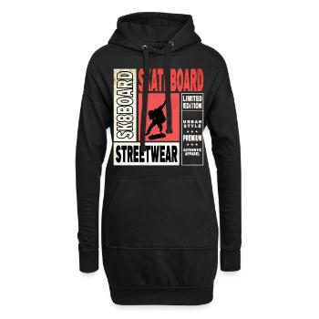 Skateboarding Skate Skater Skateboard Sk8 Trick - Hoodie-Kleid - Schwarz - Vorne