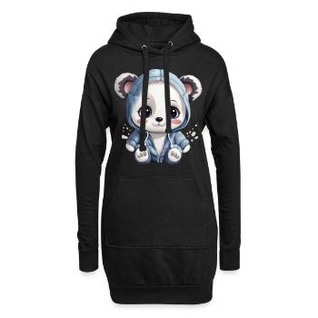 Panda Pandabär Baby Klamotten Süß Niedlich Liebe - Hoodie-Kleid - Schwarz - Vorne