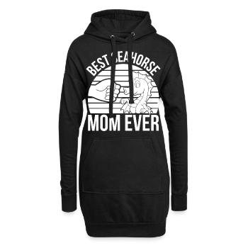 Seepferdchen | Meer Seepferd Tiere Fische Geschenk - Hoodie-Kleid - Schwarz - Vorne