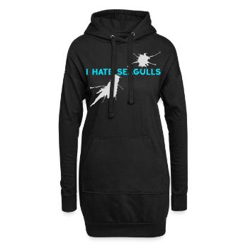 I hate Seagulls Seemöwe Kapitän Hafenmeister Boot - Hoodie-Kleid - Schwarz - Vorne