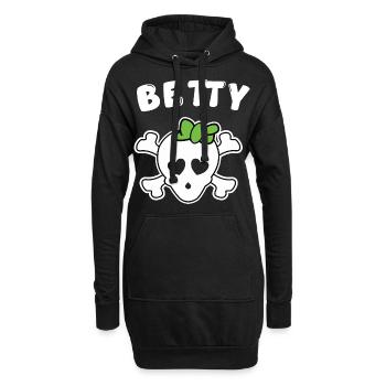 Piratin Betty Design für Mädchen und Frauen - Hoodie-Kleid - Schwarz - Vorne