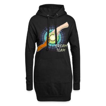 Hundepfote Menschenarm Dream Team - Hoodie-Kleid - Schwarz - Vorne