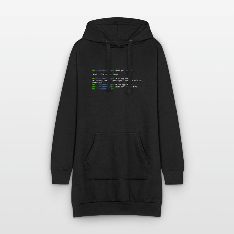 linux shell fix bugs Sweat-shirt à capuche long Femme
