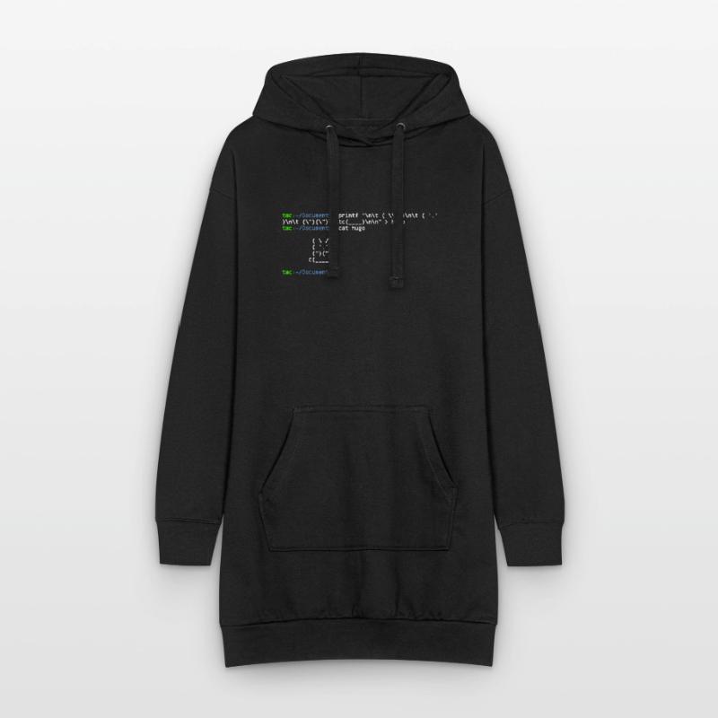 linux shell rabbit Sweat-shirt à capuche long Femme