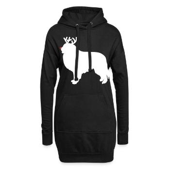 Great Pyrenees Reindeer Christmas - Hoodie Dress - black - Front