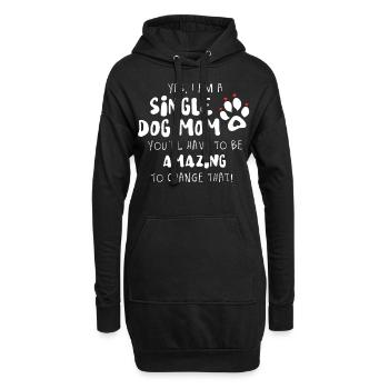 Single Dog Mom - Hoodie Dress - black - Front