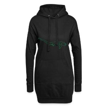Requin-renard - Sweat-shirt à capuche long Femme - noir - Devant