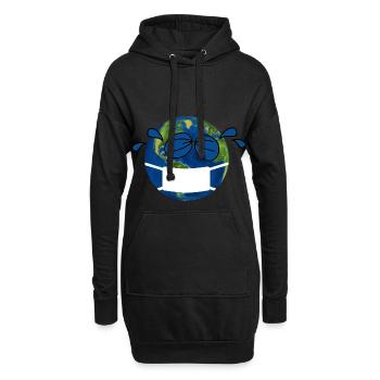 protège-dents corona terre - Sweat-shirt à capuche long Femme - noir - Devant