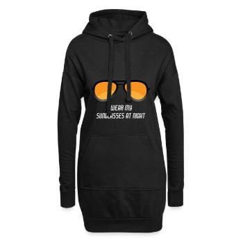 Lunettes de soleil par Night Sunglasses / Idée cadeau - Sweat-shirt à capuche long Femme - noir - Devant