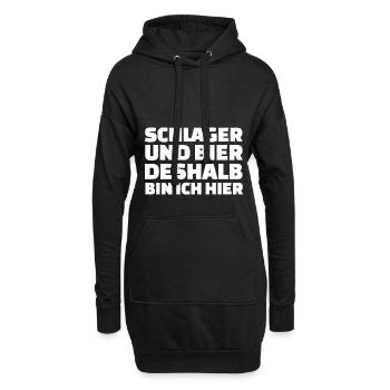Schlager und bier deshalb bin ich hier - Hoodie-Kleid - Schwarz - Vorne
