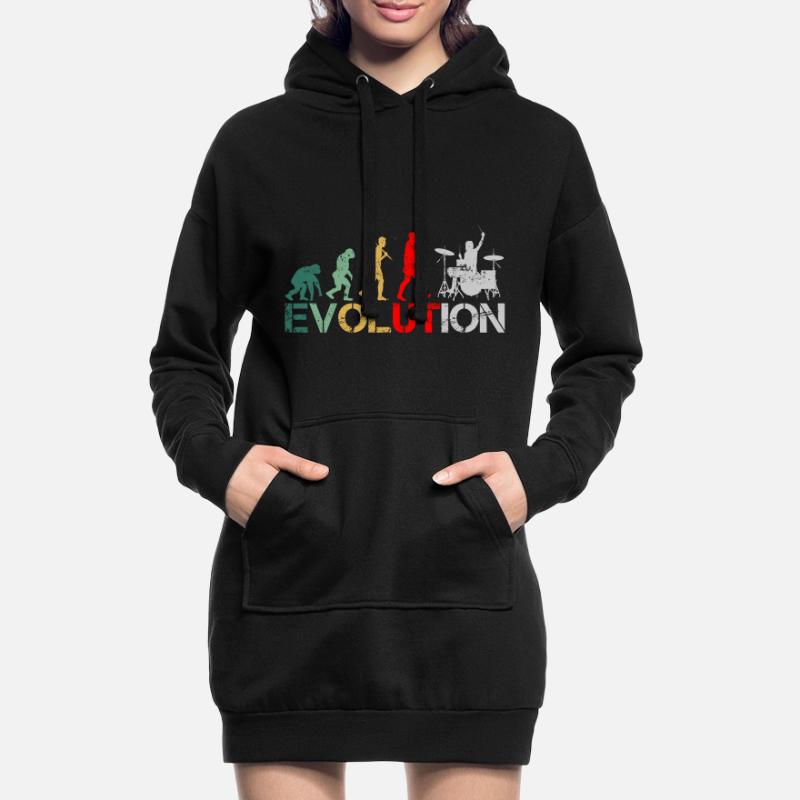 Batteur drummer Evolution Retro Sweat-shirt à capuche long Femme
