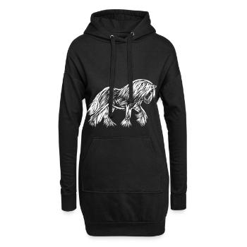 Cheval - Sweat-shirt à capuche long Femme - noir - Devant