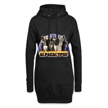 Alpaka Alpaca Alpacalypse Geschenkidee - Hoodie-Kleid - Schwarz - Vorne