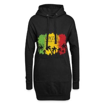 Jamaika Chill your life Design - Hoodie-Kleid - Schwarz - Vorne