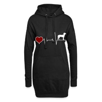 BGS Hund Herzschlag - Hoodie-Kleid - Schwarz - Vorne