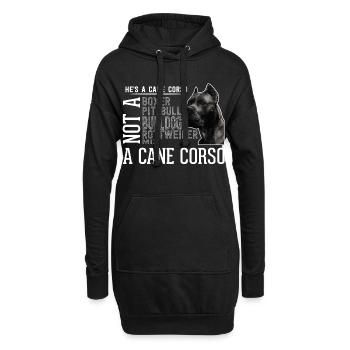 Hund Cane Corso Rasse Geschenk Hündchen - Hoodie-Kleid - Schwarz - Vorne