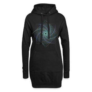 Spirale de géométrie sacrée - Sweat-shirt à capuche long Femme - noir - Devant