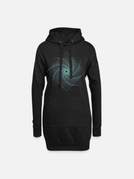Heilige Geometrie Spiralle - Hoodie-Kleid - Schwarz