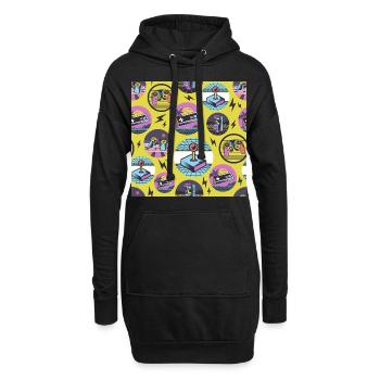 Jeu rétro Geek Gamer des années 80 - Sweat-shirt à capuche long Femme - noir - Devant