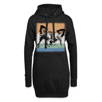 Chihuahua - Sweat-shirt à capuche long Femme - noir - Devant